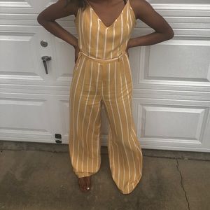 striped cami jumpsuit